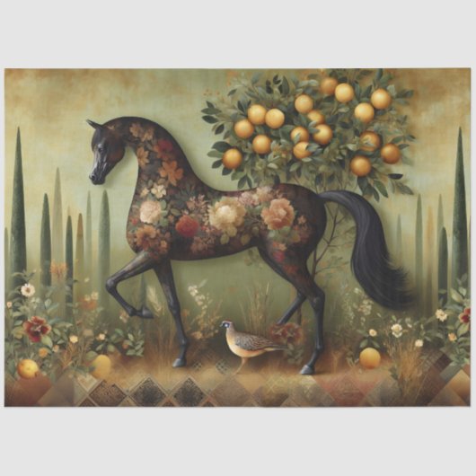 Elegant Equine, Horse, Decoupage 薄葉紙 (正面)