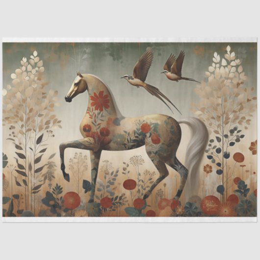 Elegant Equine, Horse, Decoupage Tissue Paper 薄葉紙 (正面)