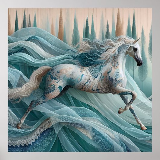 Elegant Equine, Horse, Poster, Wall Art ポスター (正面)