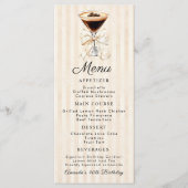 Elegant Espresso Martini Birthday Dinner Flat Menu メニュー (正面)
