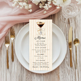 Elegant Espresso Martini Birthday Dinner Flat Menu メニュー