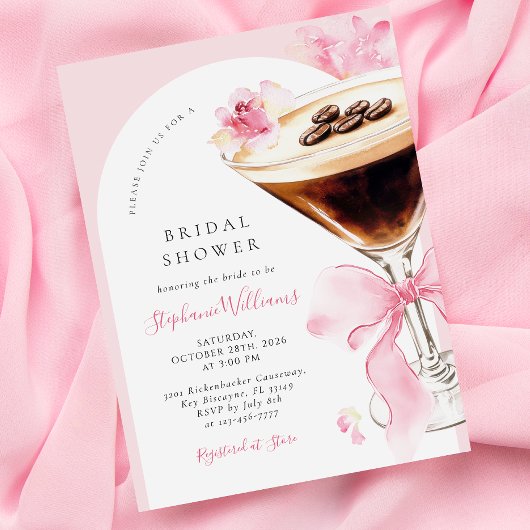 Elegant Espresso Martini Bridal Shower Invitation 招待状