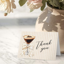 Elegant Espresso Martini Folded Thank You Card サンキューカード