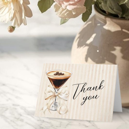Elegant Espresso Martini Folded Thank You Card サンキューカード