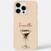 Elegant Espresso Martini Script Personalized Name Case-Mate iPhoneケース (裏面)