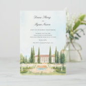 Elegant Estate | イラスト入りの結婚式マップ 招待状 (スタンド正面)