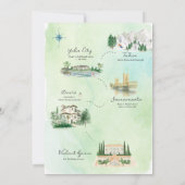 Elegant Estate | イラスト入りの結婚式マップ 招待状 (裏面)