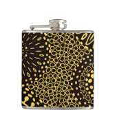 Elegant Ethnic Floral Black Gold Drink フラスク (正面)