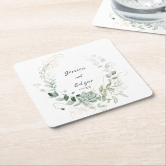 elegant eucalyptus スクエアペーパーコースター