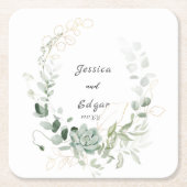  elegant eucalyptus スクエアペーパーコースター (正面)