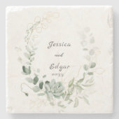  elegant eucalyptus ストーンコースター (正面)