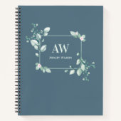 Elegant Eucalyptus Botanical Greenery Notebook ノートブック (正面)