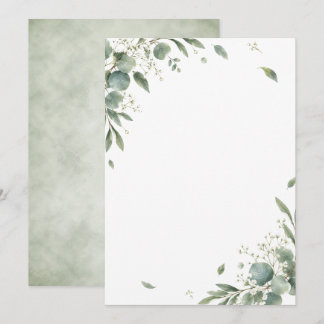 Elegant Eucalyptus Botanical Wedding Invitation 招待状