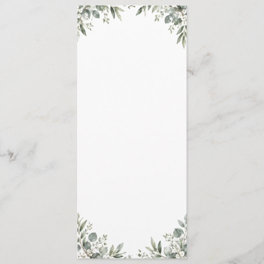 Elegant Eucalyptus Botanical Wedding Program プログラム (正面)