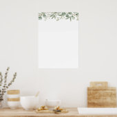 Elegant Eucalyptus Botanical Wedding Seating Chart ポスター (キッチン)