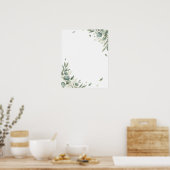 Elegant Eucalyptus Botanical Wedding Welcome Sign ポスター (キッチン)