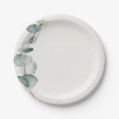 Elegant Eucalyptus Dinner Plate Coastal ペーパープレート (正面)