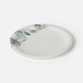 Elegant Eucalyptus Dinner Plate Coastal ペーパープレート (アングル)