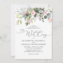 Elegant Eucalyptus Floral Greenery Script Wedding