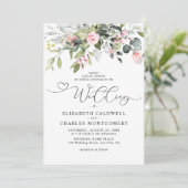 Elegant Eucalyptus Floral Greenery Script Wedding 招待状 (スタンド正面)