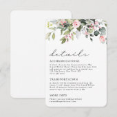 Elegant Eucalyptus Floral Greenery Wedding Details エンクロージャーカード (正面/裏面)