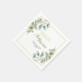 Elegant Eucalyptus Gender Neutral Baby Shower スタンダードカクテルナプキン (角)