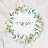 Elegant Eucalyptus Gender Neutral Baby Shower フェイバータグ (裏面)