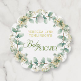Elegant Eucalyptus Gender Neutral Baby Shower フェイバータグ