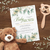 Elegant Eucalyptus Gender Neutral Baby Shower 招待状