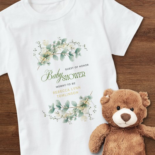 Elegant Eucalyptus Gender Neutral Baby Shower Tシャツ