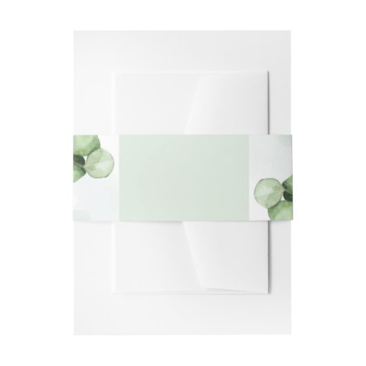 Elegant Eucalyptus & Gold – Chic Greenery Wrap  招待状ベリーバンド (正面例)