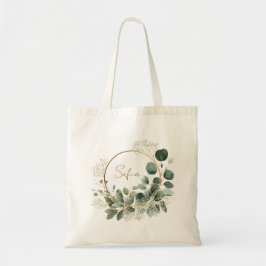 Elegant Eucalyptus Gold Frame Personalized Tote トートバッグ