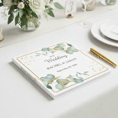 Elegant Eucalyptus Gold Glitter Greenery Wedding ゲストブック