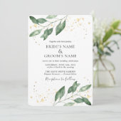 Elegant Eucalyptus Gold Wedding Invitation 招待状 (スタンド正面)