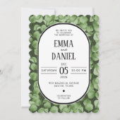 Elegant Eucalyptus Green Leaves Wedding Invitation 招待状 (正面)