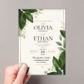 Elegant Eucalyptus Greenery and Gold Accents アクリル招待状 (インサイチュ (ポータブル))