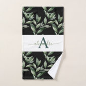Elegant Eucalyptus Greenery Botanical Towel Set バスタオルセット (ハンドタオル)