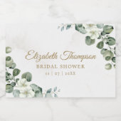 Elegant Eucalyptus Greenery Bridal Shower スパークリングワインラベル (シングルラベル)