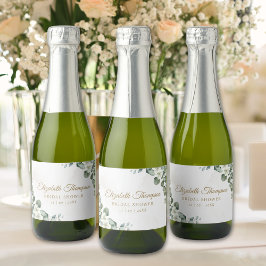 Elegant Eucalyptus Greenery Bridal Shower スパークリングワインラベル