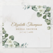 Elegant Eucalyptus Greenery Bridal Shower スパークリングワインラベル (シングルラベル)