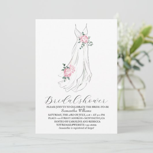 Elegant Eucalyptus Greenery Bridal Shower 招待状 (スタンド正面)