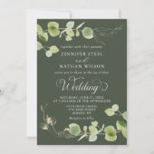 Elegant Eucalyptus Greenery Double-Sided Wedding 招待状 (正面)