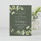 Elegant Eucalyptus Greenery Double-Sided Wedding 招待状 (スタンド正面)