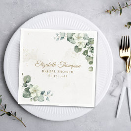 Elegant Eucalyptus Greenery Elegant Bridal Shower スタンダードカクテルナプキン