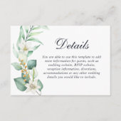 Elegant Eucalyptus Greenery Foliage Wedding エンクロージャーカード (正面)
