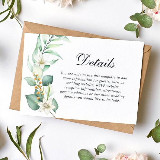 Elegant Eucalyptus Greenery Foliage Wedding エンクロージャーカード