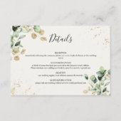 Elegant Eucalyptus Greenery & Gold Accents Wedding エンクロージャーカード (正面)