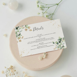 Elegant Eucalyptus Greenery & Gold Accents Wedding エンクロージャーカード