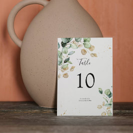 Elegant Eucalyptus Greenery & Gold Accents Wedding テーブルナンバー
