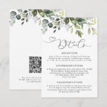 Elegant Eucalyptus Greenery QR Code Wedding